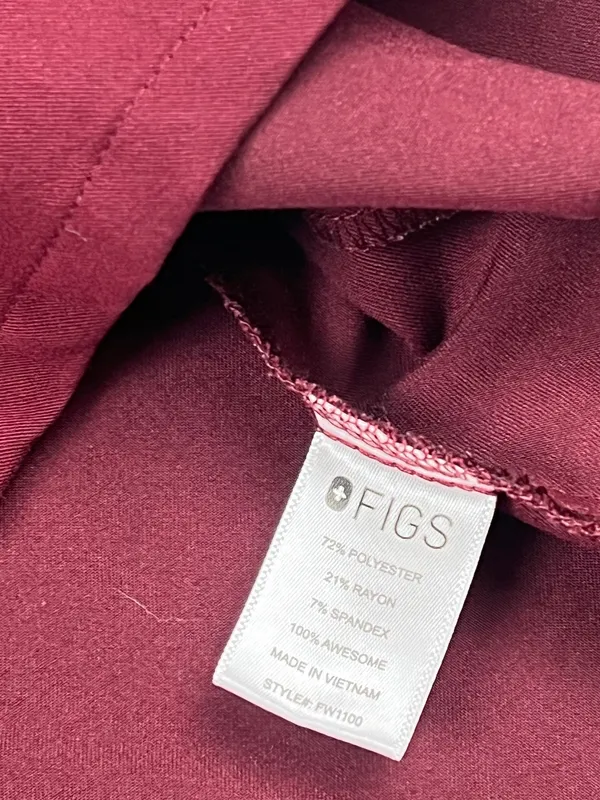 Figs Set Burgundy Casma Scrub Top Zamora Joggers L - Image 3