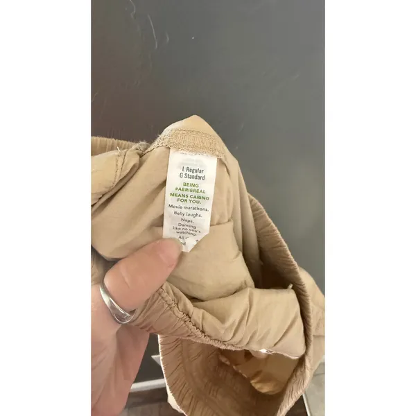 Aerie Tan Khaki Wide Leg Cargo Pants‎ High Rise Elastic Waist Womens Size Large - Image 11