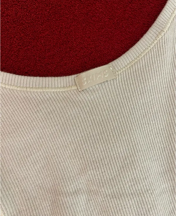 SKIMS cotton rib tank in stone size XS - Image 6