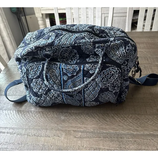 Vera Bradley Weekender Travel‎ Bag blue paisley pattern - Image 3