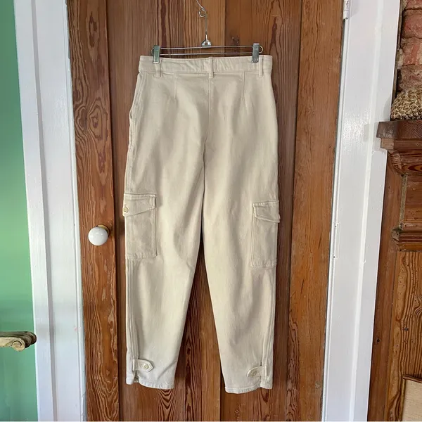 Wilfred Free Modern Cream Utility Cargo Pants Tab Hem Size 4🧡🎀 - Image 6
