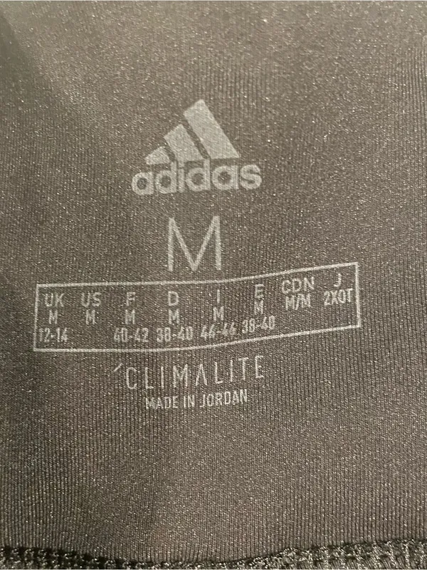 Adidas Climalite Capri Legging 3 Stripe Black Pocket Athletic Womens M Running - Image 10