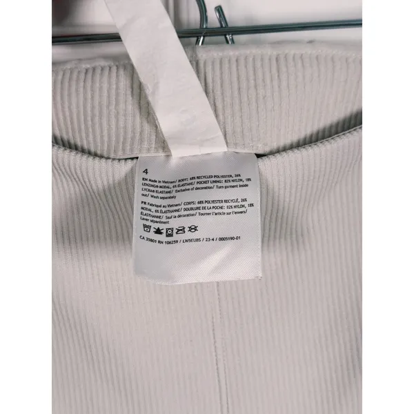 Lululemon Brushed Softstreme Ribbed Zip Flared Pant Size 4 Bone Lounge Casual - Image 9