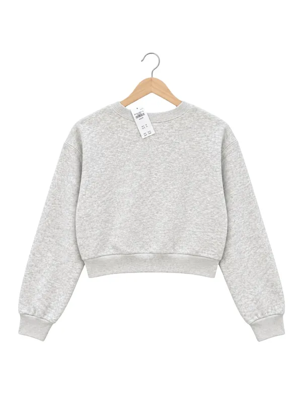 NWT Hollister Malibu Southern California Grey Crewneck cropped Sweatshirt M - Image 3