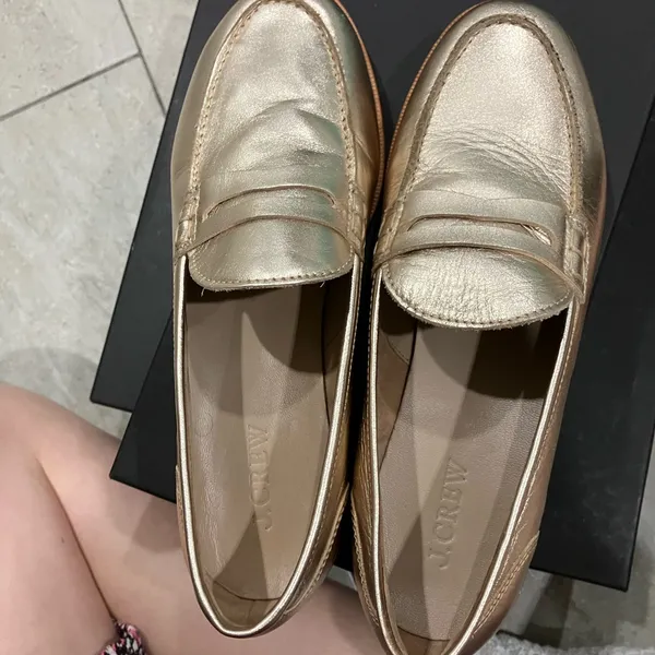 J Crew Ryan Penny Loafer in Metallic Gold - Image 4