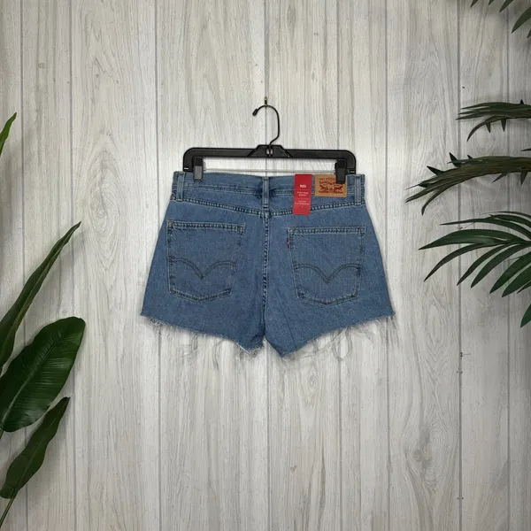NWT Levi’s High Rise Distressed Cutoff Shorts Night Tune size 30 NEW - Image 3