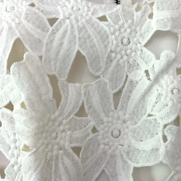 ASTR The Label Tenured Floral Lace Dress‎ Mini Size L White - Image 14