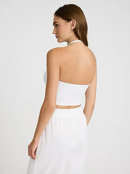 Express White Halter Crop Top - Women - Image 3