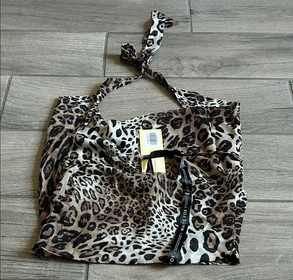 White Fox Boutique like a dime leopard halter top - Image 7