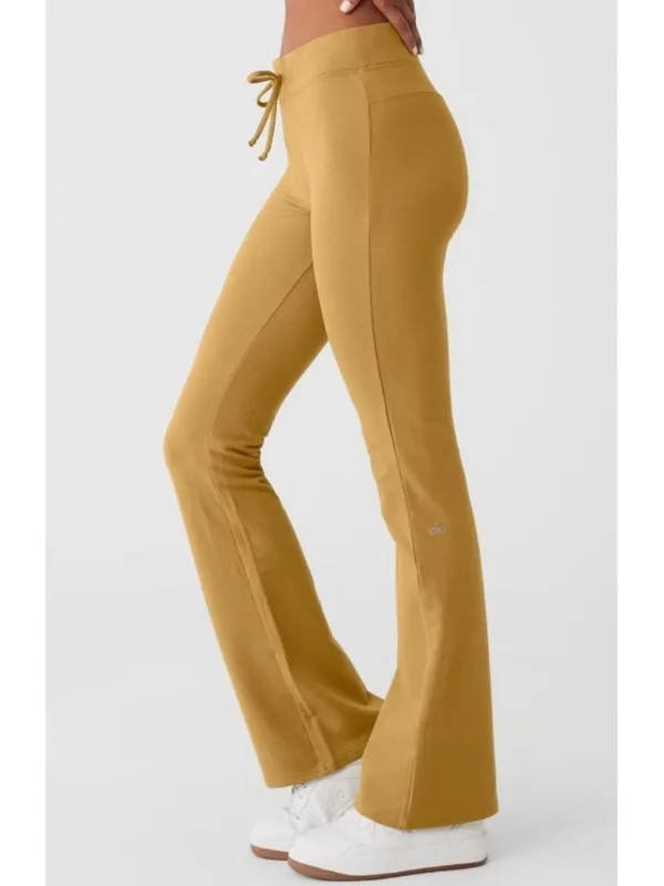 Alo Sway Bootcut Sweatpants Golden Olive Branch High-Rise Waist Flared Sweats S - Image 5