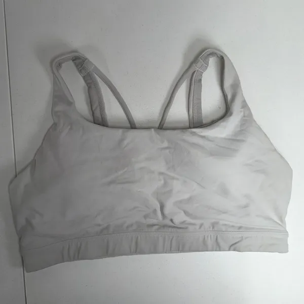 Athleta L Sports Bra Exhale A-C White Low Impact Support Soft Yoga Active 486376 - Image 3