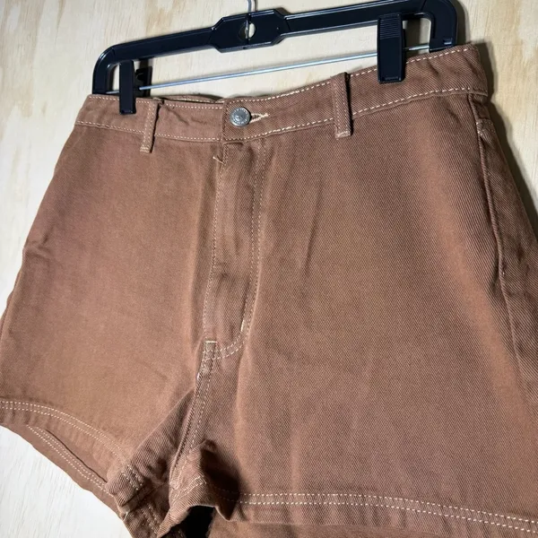 Princess Polly Brown‎ Twill High Rise Workwear Shorts Women’s Size 6 Casual - Image 2