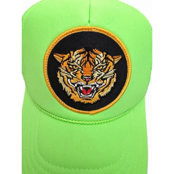 Aviator Nation Dreamland Tiger‎ Vintage Trucker Hat Neon Green - Image 5