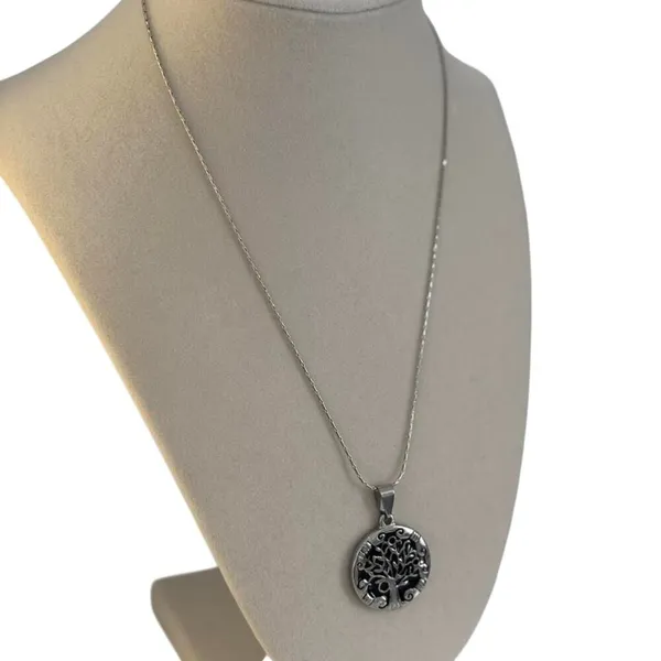 Tree of Life Necklace Silver Pendant Celtic Norse Viking Stainless Steel - Image 2