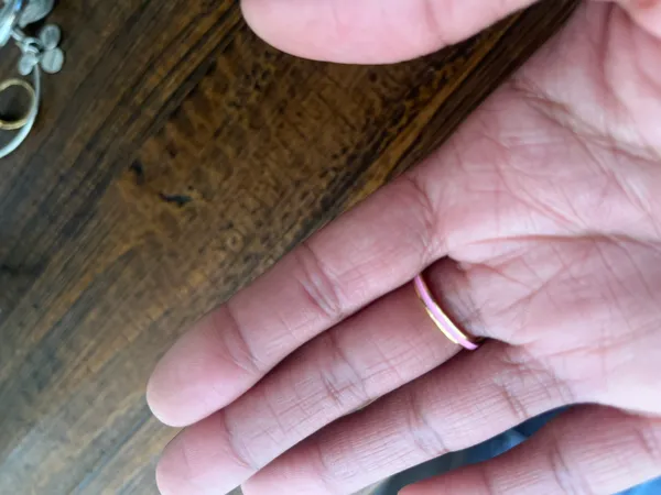 Rose Pink Enamel Band Ring - Image 7