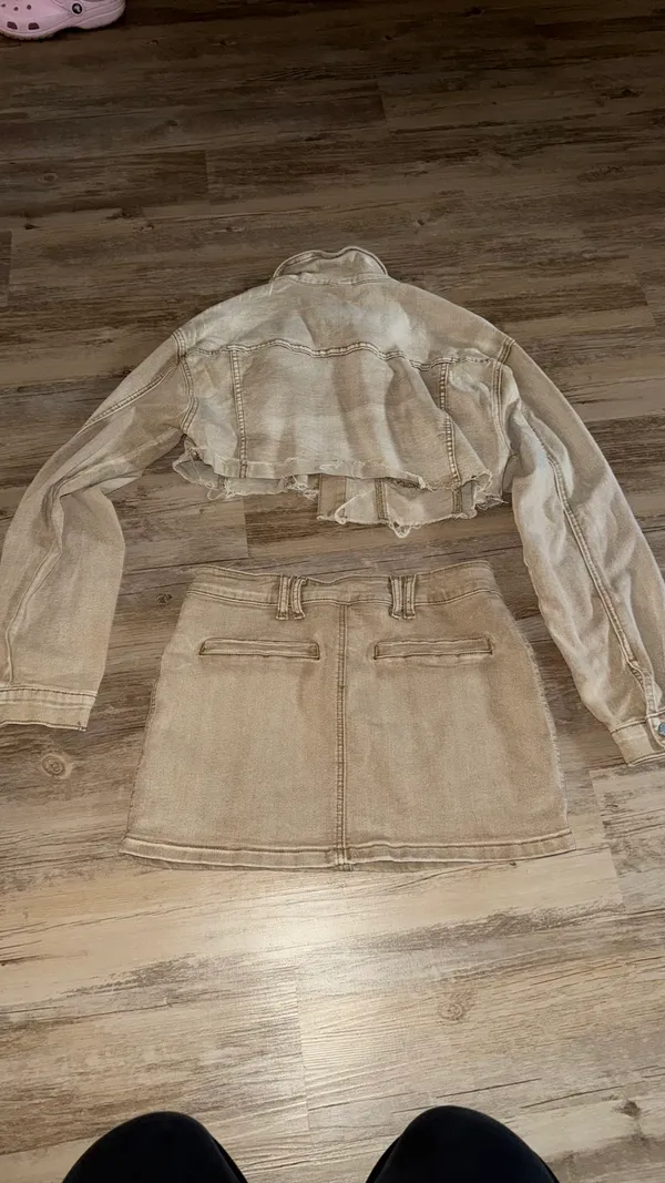 SheIn Matching khaki denim set - Image 2
