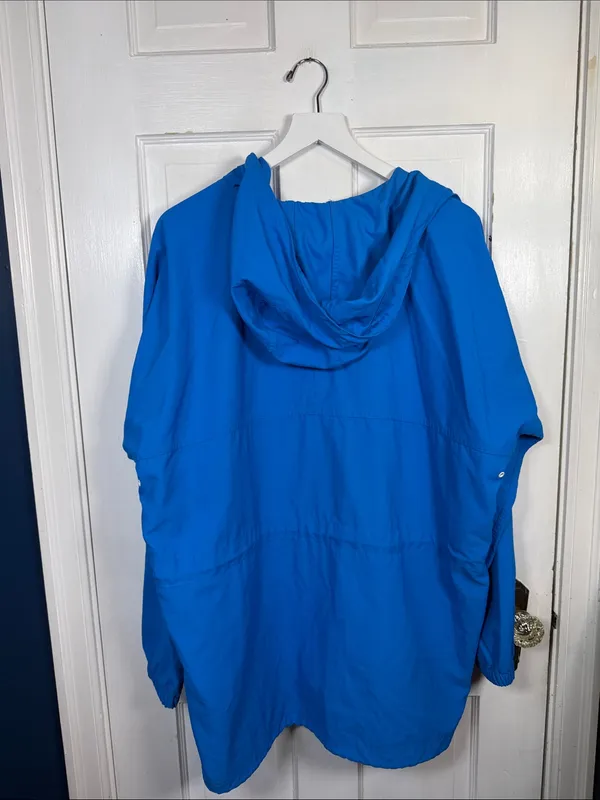 L.L. Bean Women’s Lightweight Blue Hooded Zip Front Jacket W2504 Sz XL - Image 7