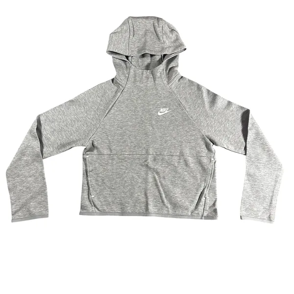 Nike Gray Minimalist Hoodie XS Y2K Athleisure Streetwear Description: Soft gray Nike hoodie with embroidered logo and kangaroo pocket. Perfect minimalist, gorpcore, streetwear, gym, and casual layering essential. Pre-owned Condition: Excellent Flaws: No significant flaws observed. Stored: Model created by AI. NikeHoodie Streetwear Athleisure MinimalistStyle Gorpcore HeatherGray Pullover LogoHoodie Layering Y2K - Image 2