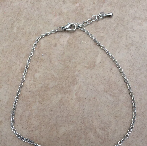 Silver Tone Crystal Love Elegant Anklet Ankle - Image 2