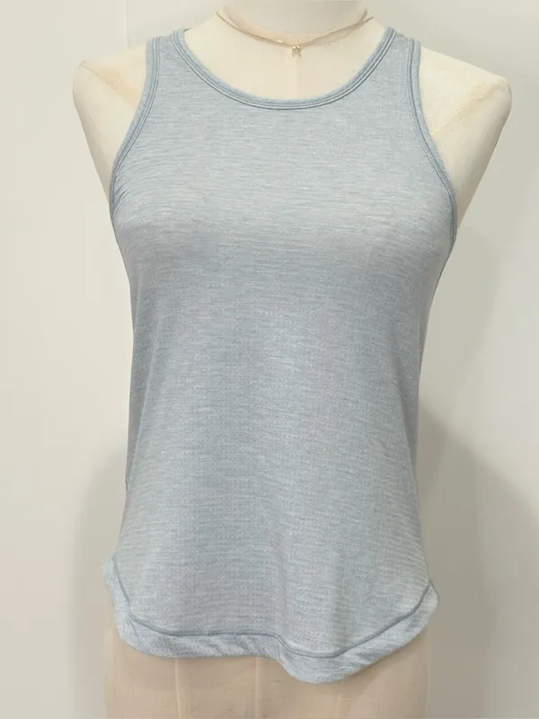 Lululemon Long Distance Tank 4 Heathered Hail Blue Workout Yoga Pilates Hiking - Image 5