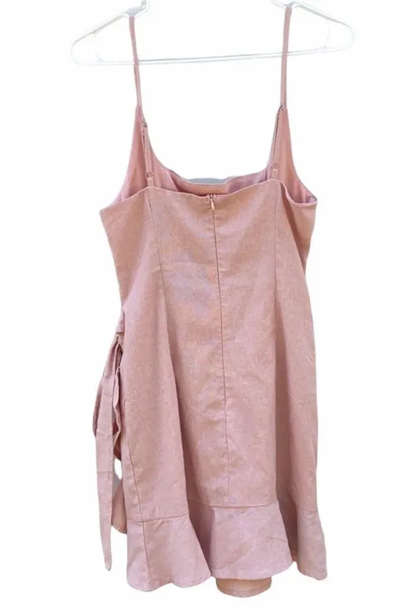 Princess Polly Womens Size 2 cottage hill pink wrap front mini dress - Image 3