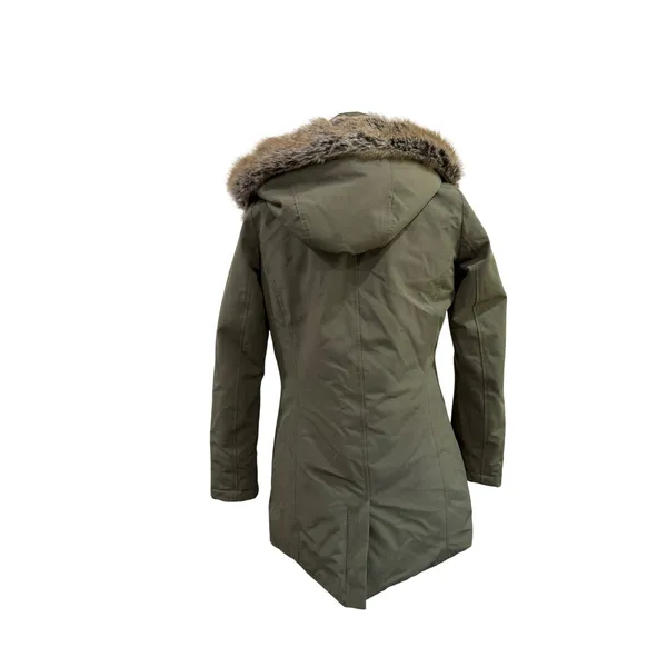 Barbour Elper Waterproof Parka Jacket Olive Green Faux Fur Hood US 4 - Image 3