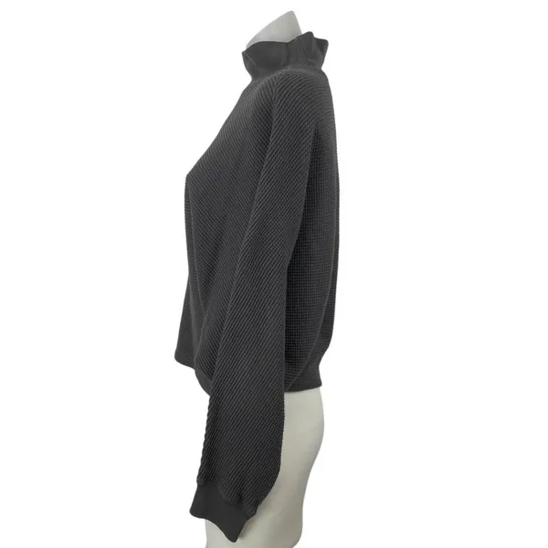 Abercrombie & Fitch Gray Batwing Sleeve Crop Poncho Sweatshirt Sweater Top S/M - Image 3