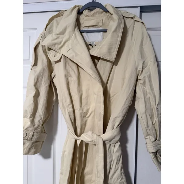 Zara ZW Collection High Neck Butter Trench Coat Luxury City Fall Runway - Image 5