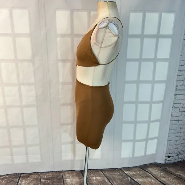 Princess Polly MIA ASYMMETRICAL MINI DRESS BROWN size 2 - Image 11