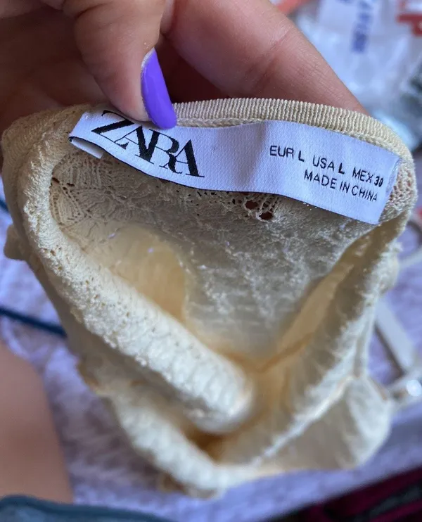 Zara Cream Lace V Neck Bodysuit - Image 3