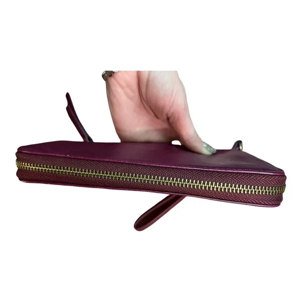 Joy Susan Chloe Purple vegan Leather Wristlet Clutch multi zip pockets wallet - Image 6