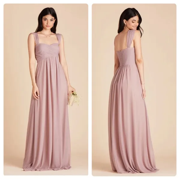 Birdy Grey Maria Convertible‎ Bridesmaid Maxi Dress in Mesh Mauve Sz S NEW - Image 2