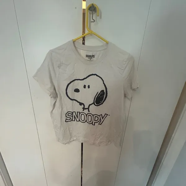 Peanuts Snoopy Short Sleeve Tee White Black Size M - Image 10