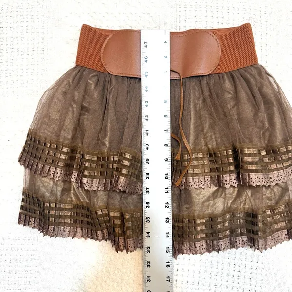 Mint Green M tulle layered corset waist mini skirt SK2 3643 - Image 3