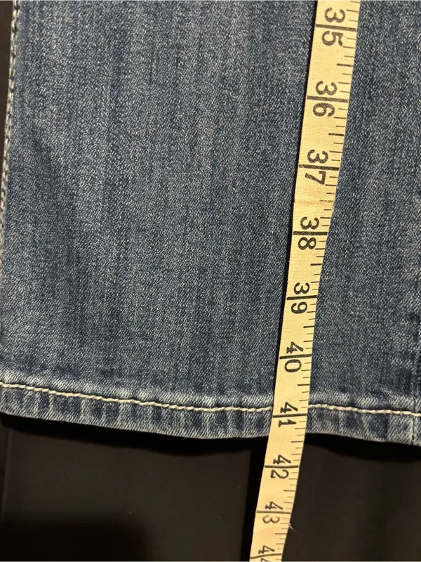 Miss Me Blue Denim Bootcut Jeans size 29 with Embroidered Cross & Wing Pockets - Image 11