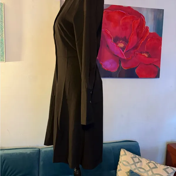 SPANX Carefree Crepe Collared Shirt Dress Black Sz XS NWT $198 - Image 3