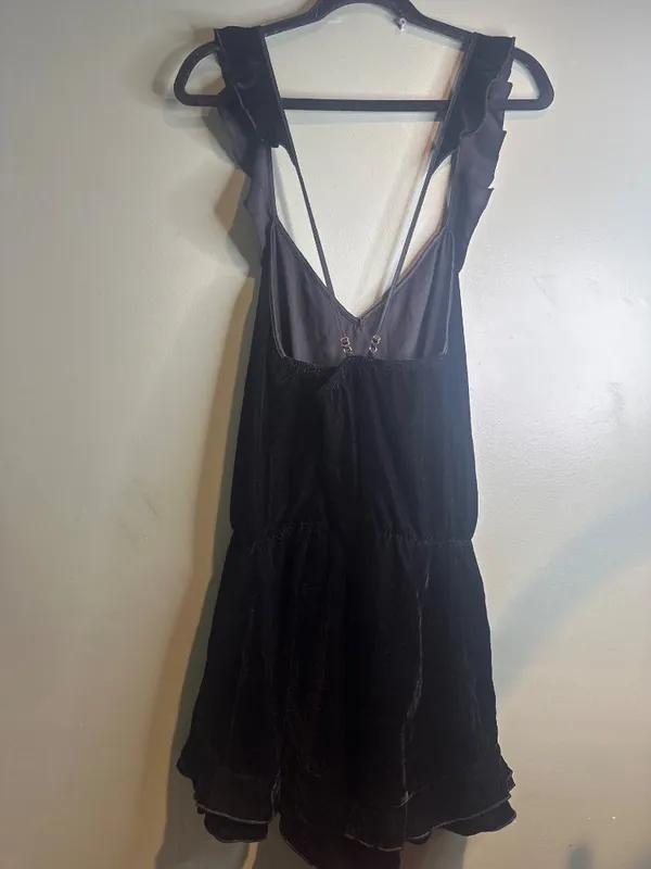 Victorias Secret Y2K Black Velvet Romper L Dark Fairy Romantic Whimsigoth Witchy - Image 6