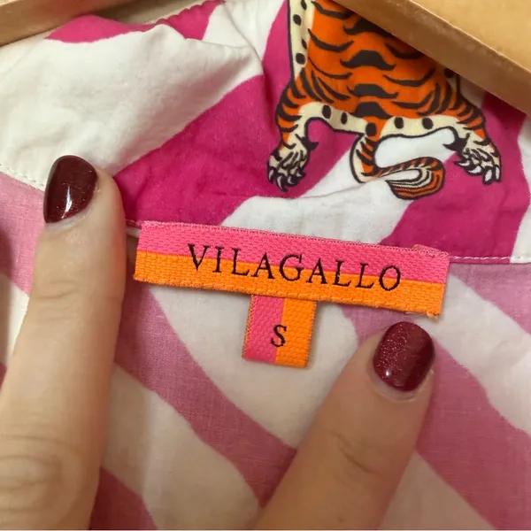 Vilagallo Jungle Dreams Pajama Top Size Small Pink - Image 2