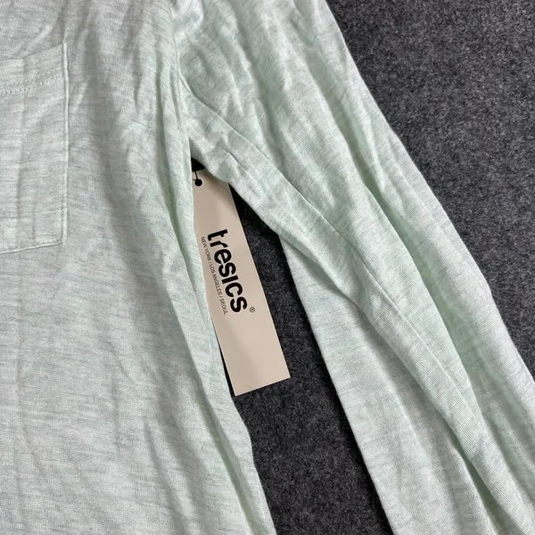 Tresics Womens Mint Green Long Sleeve V-Neck Pocket Tee Rayon Top TRU-G7024 M - Image 4