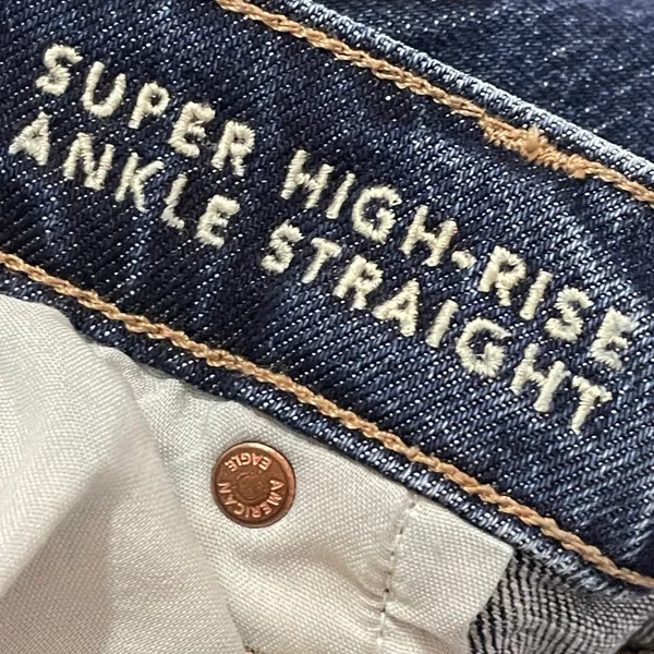 American Eagle Stretch Super High-Waisted Ankle Straight Jean - Dark Wash - 18 - Image 12