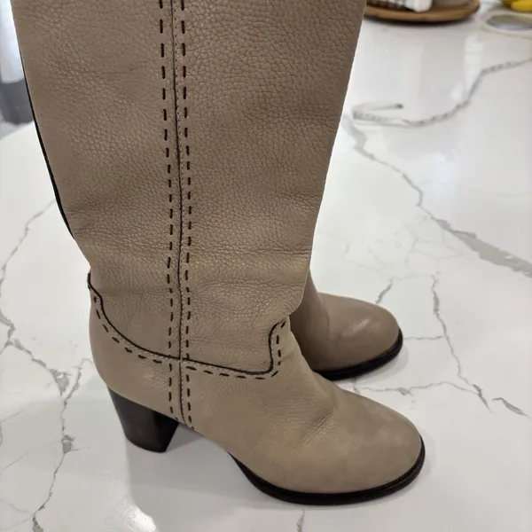 Tory Burch Boots Womens Size 6 Wyatt Stovepipe Tall Heeled Leather - Image 7