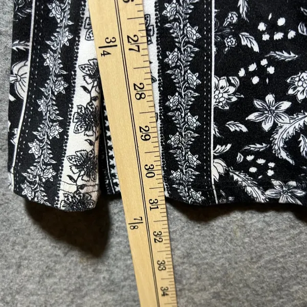 Maternity Vibes Floral Flare Leggings Black White Boho Bell Bottom Size S - Image 3