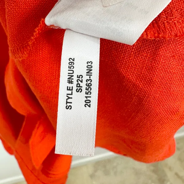 NEW Madewell The Perry Mini Shirtdress 100% Linen Bright Flame Red Minimalist XS - Image 11