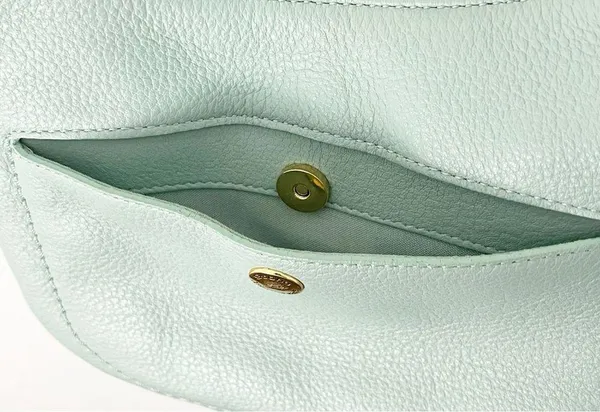 STONE MOUNTAIN Green Soft Leather Adjustable Strap Zipper Closure Shoulder Bag - Image 10