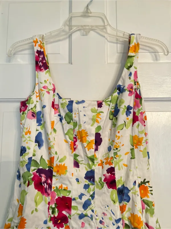 Ralph Lauren White Sundress with Multicolor Floral Print size 2 - Image 4