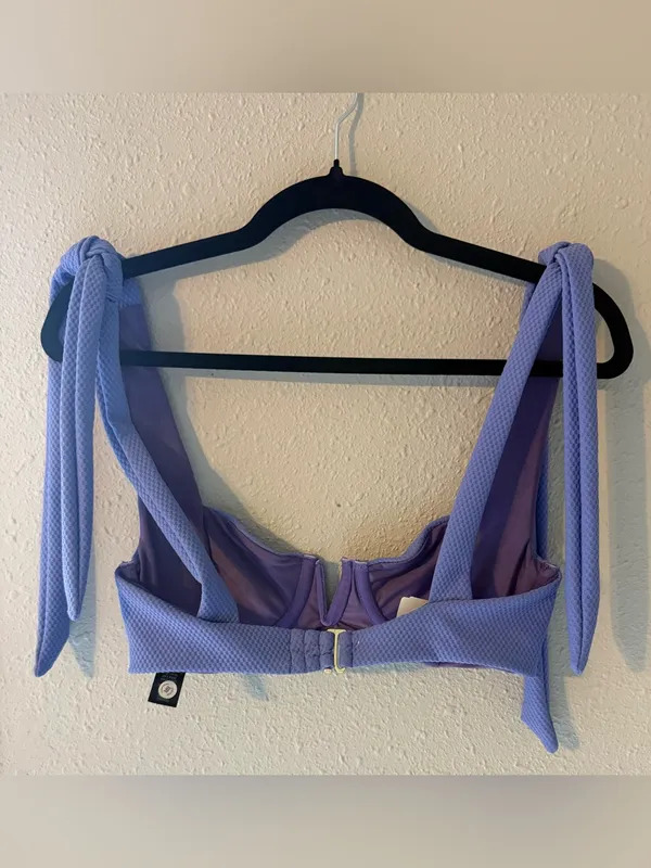 Beach Riot Lilac Textured Blair Bikini Top with Underwire - Image 6