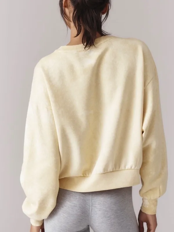Daily Practice Oh So Good Speckled Crewneck Sweater Yellow White Womens Size 1X - Image 2