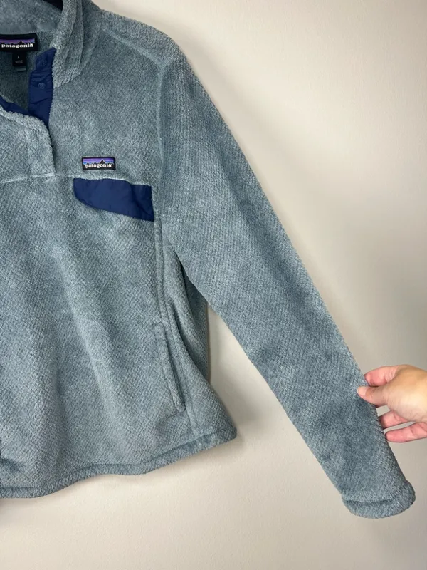 Patagonia Re Tool Snap T Pullover Blue Fleece Polartec Pockets Outdoors Sz Large - Image 7