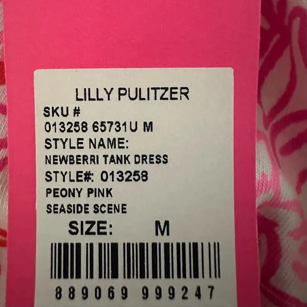 Lilly Pulitzer Newberri Tank Dress Peony Pink Seaside Scene Size Medium - Image 11