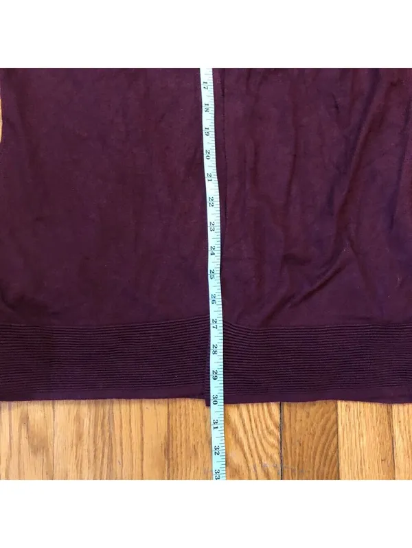 Evolution by Cyrus Women's NWT Rayon Blend Burgundy Open Cardigan - Size M - Image 6